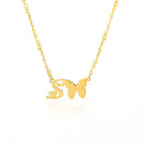 Butterfly Initial Necklace For Women Stainless Steel Gold Chain A-Z Letter Necklace Pendant Bijoux Femme 2020 Boho Jewelry Gift