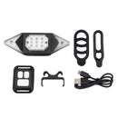 Smart Bike Light Wireless Remote Control Cycling Turning Signal Taillight USB Bicycle Rechargeable Rear Light LED Warning Lamp