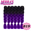 24inch Jumbo Braids Synthetic Hair For Box Braid Ombre Braiding Hair Extensions Three Tone Black Brown Blue Pink Mirra’s Mirror