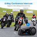 Fodsports FX6 Motorcycle Helmet Bluetooth Intercom Moto Helmet Headset 1000m 6 Rider BT 5.0 Interphone Intercomunicador FM Radio