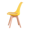 EGOONM Set of 4 Modern Dining Chair Inspired Solid Wood Plastic Padded Seat w/ Cushion Retro Style Kitchen Chair for Dining Room