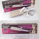 Kemei 专业卷发器 陶瓷三管波浪卷发棒 美发造型工具 110-220V 电卷发器