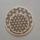 The Sacred Geometry | Flower of Life Engraved Wooden Coaster Set