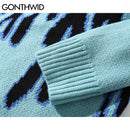 GONTHWID Hip Hop Sweaters Fire Flame Knitted Sweater Jumpers Streetwear Harajuku 2022 Mens Fashion Casual Pullover Tops Coats