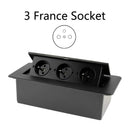 Desktop Socket Table Outlet 2 3 DE EU FR Socket With USB Charging Slow Pop Up Black Silver Aluminum Alloy Cover For Meeting Room