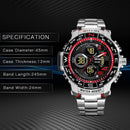 MIZUMS Men's Watches Quartz LED Digital Watch Sport Military Waterproof Clock Male Chronograph Stop Wristwatch Relogio Masculino