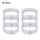 6 8 10 CM Stainless Steel Tart Mold Ring Tartlet Cake Mousse Molds Cookies Pastry Circle Cutter Pie Ring Perforated