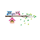 Cartoon Owl family on tree Wall Stickers for kids rooms home decoration nursery Mural Art Decals animals  sticker wallpaper