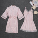 Sexy Womens Night Robe Strap Top Pajamas Suit Summer Two Piec Sleepwear Sets Casual Home Wear Nightwear Sleep Kimono Bath Gown