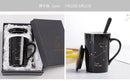 With Gift Box 12 Constellations Creative Ceramic Mugs with Spoon Lid Black and Gold Porcelain Zodiac Milk Coffee Cup 400ML Water