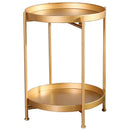 Nordic Simple Iron Double-layer Small Tea Table Corners Round Coffee Table Lving Room Mini Sofa Side Table