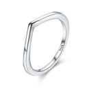WOSTU Simple Rings 100% 925 Sterling Silver Shimmering Wish Stackable Ring For Women Wedding Original Fashion Jewelry Gift
