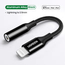 绿联适用于iPhone的转接器 MFi DAC Lightning转3.5mm耳机转接头 适用于iPhone 12 11 Pro max xr 辅助音频线 手机配件