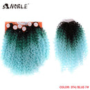 Noble Synthetic Hair Weave 16-20 inch 7Pieces/lot Afro Kinky Curly Hair Bundles With Closure African lace For Women hair Extensi