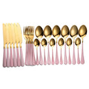 Tablewellware Tableware Black Cutlery Set 24 Pcs Stainless Steel Cutlery Box Forks Knives Spoons Dinner Set Kitchen Spoon Set