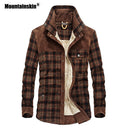 Mountainskin 男士保暖抓绒加厚军装外套 秋冬季修身男士品牌服装 SA831