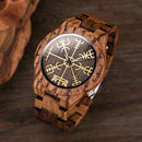 BOBO BIRD Male Watch Wooden Men watches Golden Compass Guide Luminous Hands Wristwatch In Gift box relojes para hombre