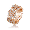 TOPGRILLZ 2020 New Butterfly Rings High Quality CZ Ring Copper Gold Color Iced Cubic Zirconia Fashion Hip Hop Jewelry For Gift