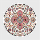 Indian ethnic style rug Area Rug for Living Room Flower Pattern Round Carpet roundmat for  Rooms could Mechanical Wash