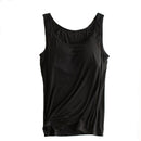Women Built In Bra Padded Tank Top Female Modal Breathable Fitness Camisole Tops Solid Push Up Bra Vest Blusas Femininas