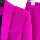 HIGH STREET Newest 2022 Designer Fashion Jacket Sets Women's Double Breasted Lion Buttons Shawl Collar Blazer Pants Suit