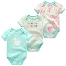 3 PCS/LOT Newborn Baby Clothing 2021 New Fashion Baby Boys Girls Clothes 100% Cotton Baby Bodysuit Short Sleeve Infant Jumpsuit