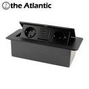 Desktop Socket Table Outlet 2 3 DE EU FR Socket With USB Charging Slow Pop Up Black Silver Aluminum Alloy Cover For Meeting Room