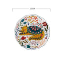 8 Inch Nordic Creative Cartoon Hand Painted Cat Plate Ceramic Tableware Under Glazed Dessert Dish Microwave Snack Steak Plate