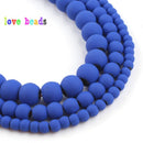 4/6/8mm Natural Matte Multicolor Hematite Stone Rubber Loose Round Beads for Accessories Jewellery Making Diy Bracelet 15"