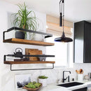 Wall Shelf Wood Floating Rack Wall Decoration Multifunction Storage Holder Shelf Rack Decorative For Kitchen/ Bedroom Frame