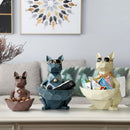 Resin figurine home office storage box with tissue box on tabletop décor Desk organiser key Tools fruit Nuts candy storage bowl