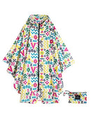 Freesmily Women's Fashion Raincoat Waterproof Rain Poncho Cloak with Hood for Hiking Climbing and Touring