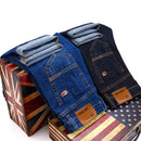 Men's Fashion Business Jeans Classic Style Casual Stretch Slim Jean Pants Male Brand Denim Trousers Black Blue