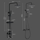 Black Rainfall Shower Faucets Set Wall Mounted Rain Shower Faucet Storage Bath Mixer Tap Hot Cold with Hand Shower EL3903