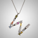 ANDYWEN 925 Sterling Silver 26 Letters Gold Initial  A B Pendant Necklace Thin Long Chain Adjustable Mini P G CZ Jewelry