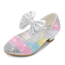 Girls' Leather Shoes Princess 2021 CHILDREN'S Shoes round-Toe Soft-Sole Big girls High Heel Princess Crystal Shoes