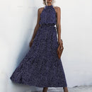 Summer Long Dress Women 2022 Polka Dot Casual Midi Dresses Black Halter Strapless Sundress Vacation Dress Clothes For Women