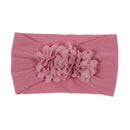 Nishine Soft Stretch Satin Rose Flower Baby Headband Newborn Knot Wide Nylon Headwraps Turban Girls Headwear Kids Photo Props