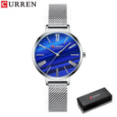 CURREN Fashion Luxury Watches for Women Malachite Green Quartz Dress Bracelet Wristwatch with Leather Female Clock