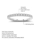 GEM'S BALLET 女式结婚戒指 925 纯银结婚对戒 永恒 0.87克拉 2毫米 EF 色莫桑石戒指 精品珠宝