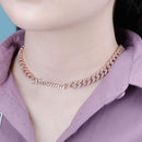 TOPGRILLZ Custom Name Pendant Choker Necklace Stainless Steel 26 Different Style Custom  Necklace With CZ Chain Necklace