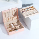 Casegrace Hot Sale Large Velvet Jewelry Storage Case Organizer PU Leather Necklace Ring Earring Jewellery Box Packaging Casket