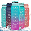 ZOMAKE 32oz Motivational Water Bottle with Time Marker,Leakproof  Sports Water Bottle BPA Free,Fruit Water Bottle Sports 1 Liter