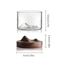 5oz Mountain Wine Glass mug with Wooden chinese tea mug Bottom Whiskey Glasses Japanese Household Tea Cup wood mug gift