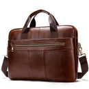 WESTAL Men's Briefcases Messenger Bag Men's Genuine Leather 14'' Laptop Bag Man Leather Office Business Bags for Document 8572