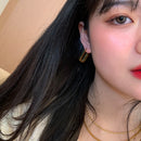 Titanium Geo Earrings Women 361L Stainless Steel Jewelry Punk Party Gown Brincos T Show Runway Rare Korean Japan Style INS