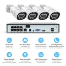 H.View 8Ch 5Mp 8Mp 4K Cctv Security Cameras Systems Home Video Surveillance Kit Ai Audio Outdoor Ip Camera Poe xmeye app Nvr