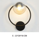 Post-modern Simple Interior Wall Lamp Glass Bedroom Light luxury Round Corridor Stair Nordic Led Wall Lights Fixture Black Gold