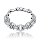 TOPGRILLZ New 13mm Byzantine Bracelet High Quality Iced Out Micro Pave Cubic Zirconia Hip Hop Personalised Jewelry For Gift