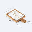 Nordic Golden Marble Texture Plate Ceramic Home Round Western Steak Dish Dessert Plate Square Tray Kitchen Cutlery Tray